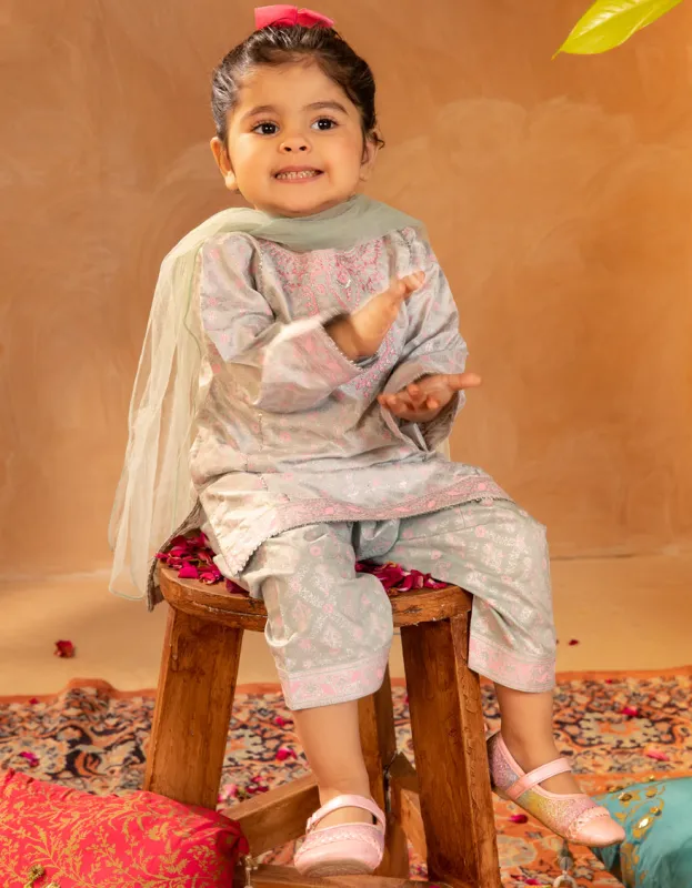 GREEN COTTON SILK 3PC STITCHED | JGK-S-JIF-25-1708 FB/IRIS-08 sold by Junaid Jamshed