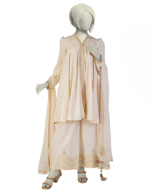 OFF WHITE DOBBY 3PC STITCHED | JGK-S-JTF-25-756 FB/RANG-E-ZARI-6 sold by Junaid Jamshed
