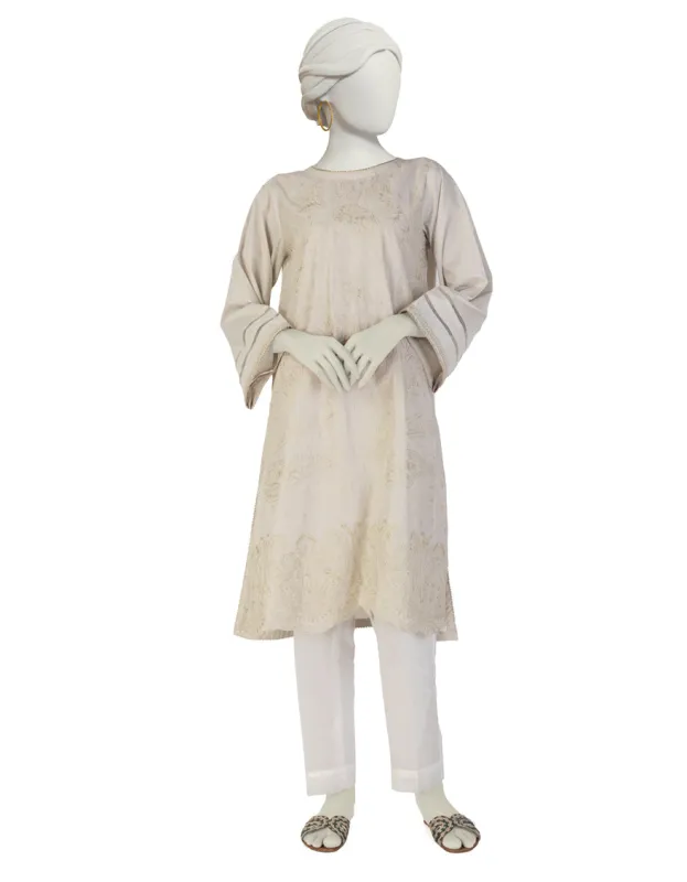 BEIGE LAWN KURTI | JJLK-S-JSS-25-382 FB/JEWEL TONES-02 made by Junaid Jamshed
