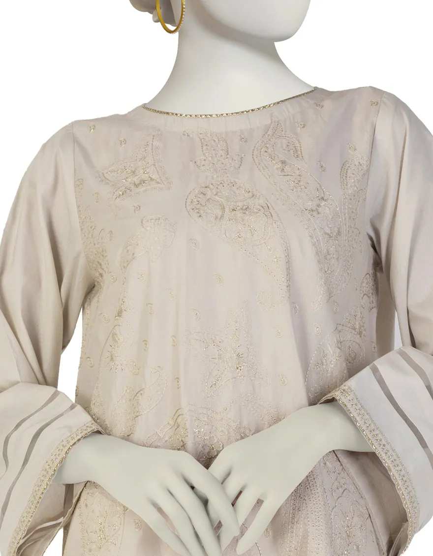 BEIGE LAWN KURTI | JJLK-S-JSS-25-382 FB/JEWEL TONES-02 sold by Junaid Jamshed product image thumbnail 2