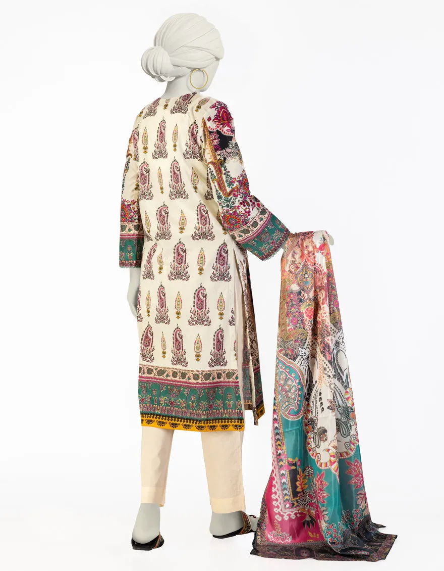 CREAM LAWN 3PC STITCHED | JLAWN-S-25-084/S ETRO-4 sold by Junaid Jamshed product image thumbnail 2