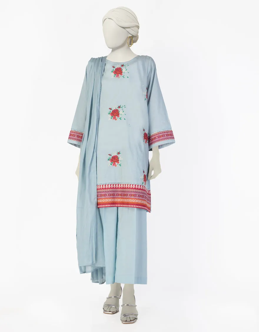 BLUE DOBBY 3PC STITCHED | JLAWN-S-25-113/S CROSS STITCH-01 sold by Junaid Jamshed