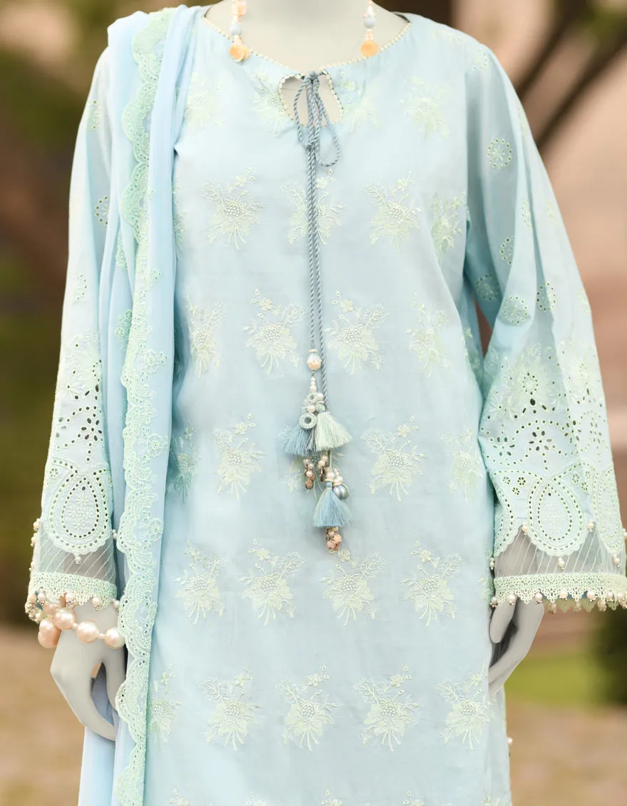 BLUE LAWN 3PC UNSTITCHED | JLAWN-S-25-3154 SCHIFLI-6 sold by Junaid Jamshed product image thumbnail 3