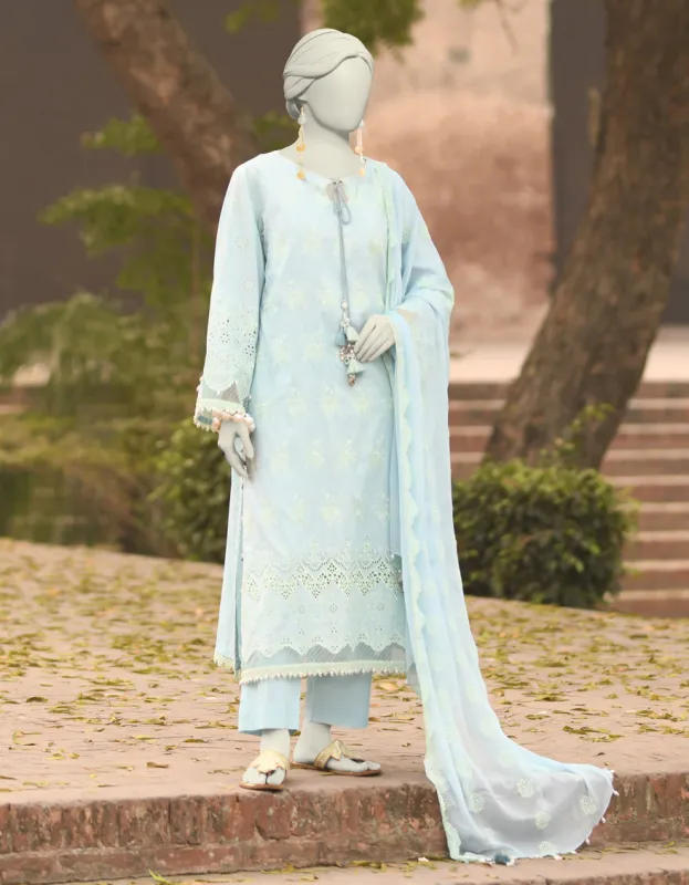 BLUE LAWN 3PC UNSTITCHED | JLAWN-S-25-3154 SCHIFLI-6 sold by Junaid Jamshed