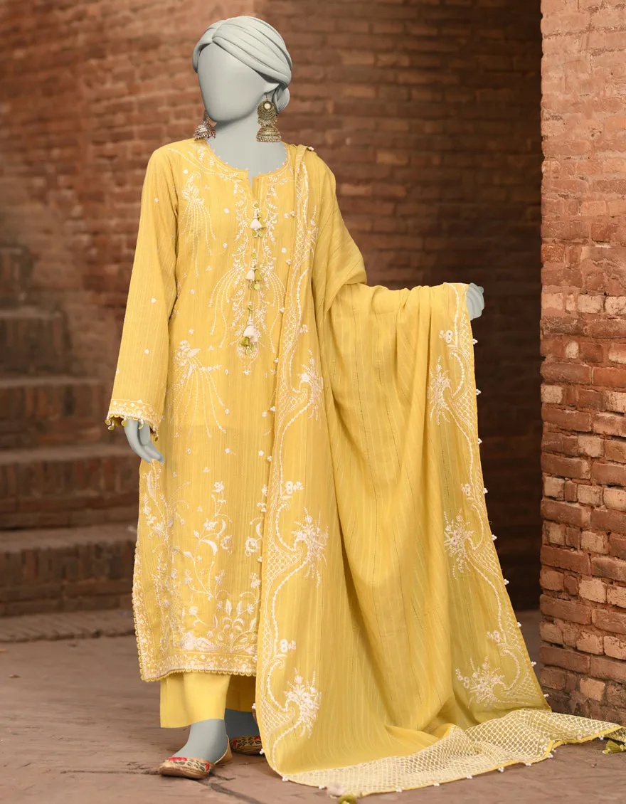 YELLOW DOBBY 3PC UNSTITCHED | JLAWN-S-25-3186 GRANDIOUS-06 sold by Junaid Jamshed product image thumbnail 3