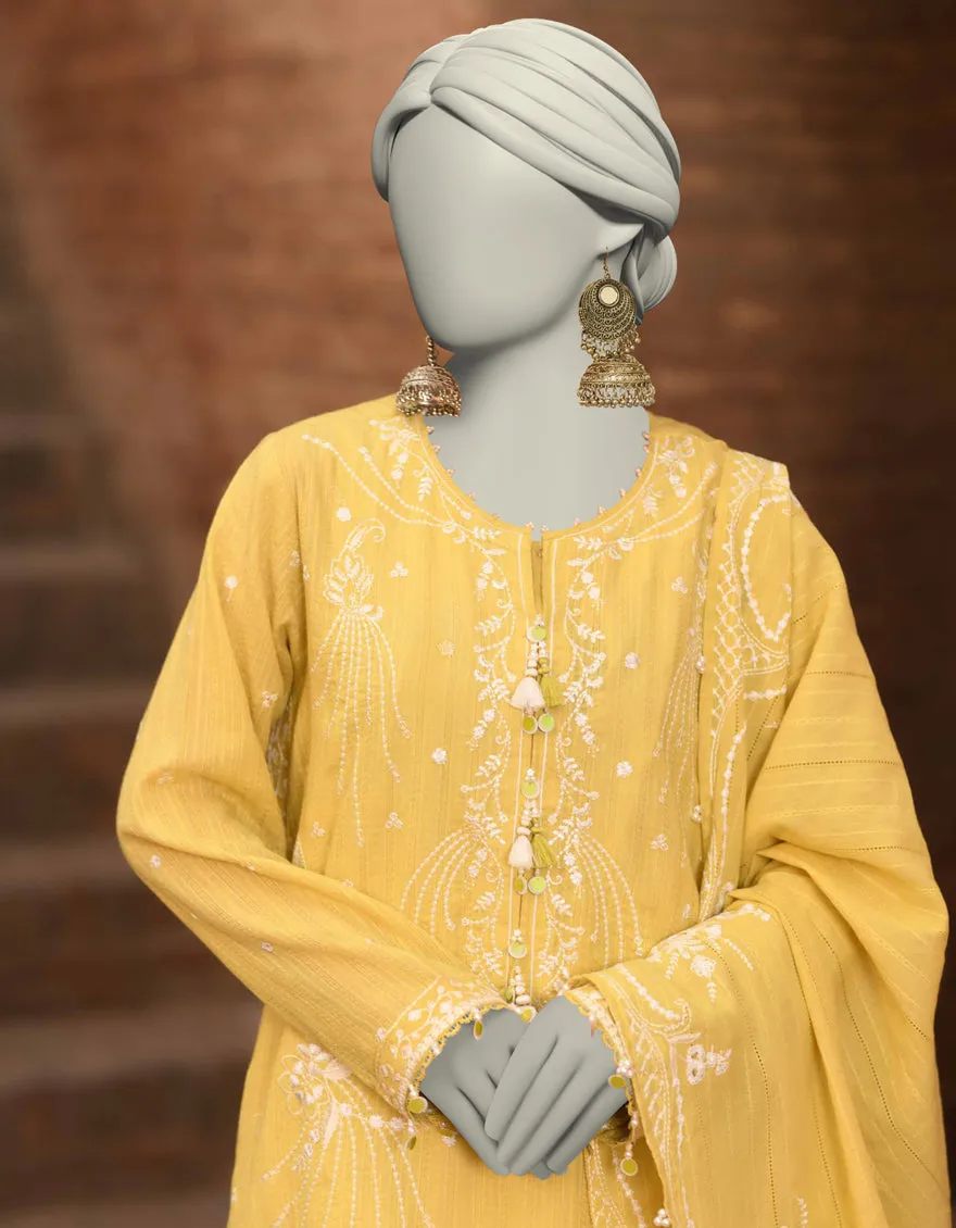 YELLOW DOBBY 3PC UNSTITCHED | JLAWN-S-25-3186 GRANDIOUS-06 sold by Junaid Jamshed product image thumbnail 2