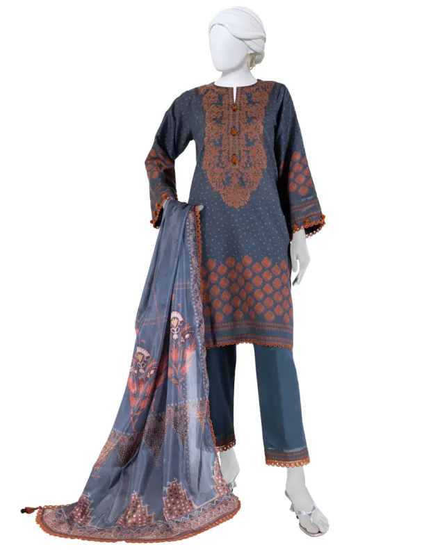 MULTICOLOR LAWN 3PC UNSTITCHED | JLAWN-S-25-3258 ETHNIC CRAFT-6 sold by Junaid Jamshed