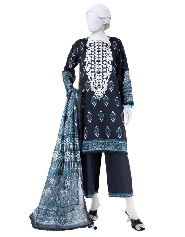 MULTICOLOR LAWN 3PC UNSTITCHED | JLAWN-S-25-3263 ETHNIC CRAFT-11 sold by Junaid Jamshed