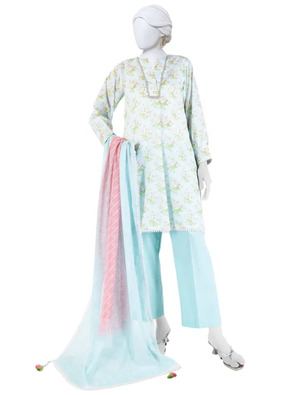 MULTICOLOR LAWN 3PC UNSTITCHED | JLAWN-S-25-3279 FLORAL CHUNDRI-7 sold by Junaid Jamshed