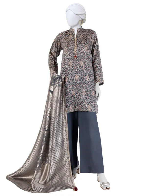 MULTICOLOR JACQUARD 3PC UNSTITCHED | JLAWN-S-25-3281 KALAMKARI-1 sold by Junaid Jamshed