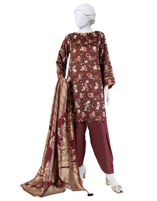 MULTICOLOR JACQUARD 3PC UNSTITCHED | JLAWN-S-25-3283 KALAMKARI-3 sold by Junaid Jamshed