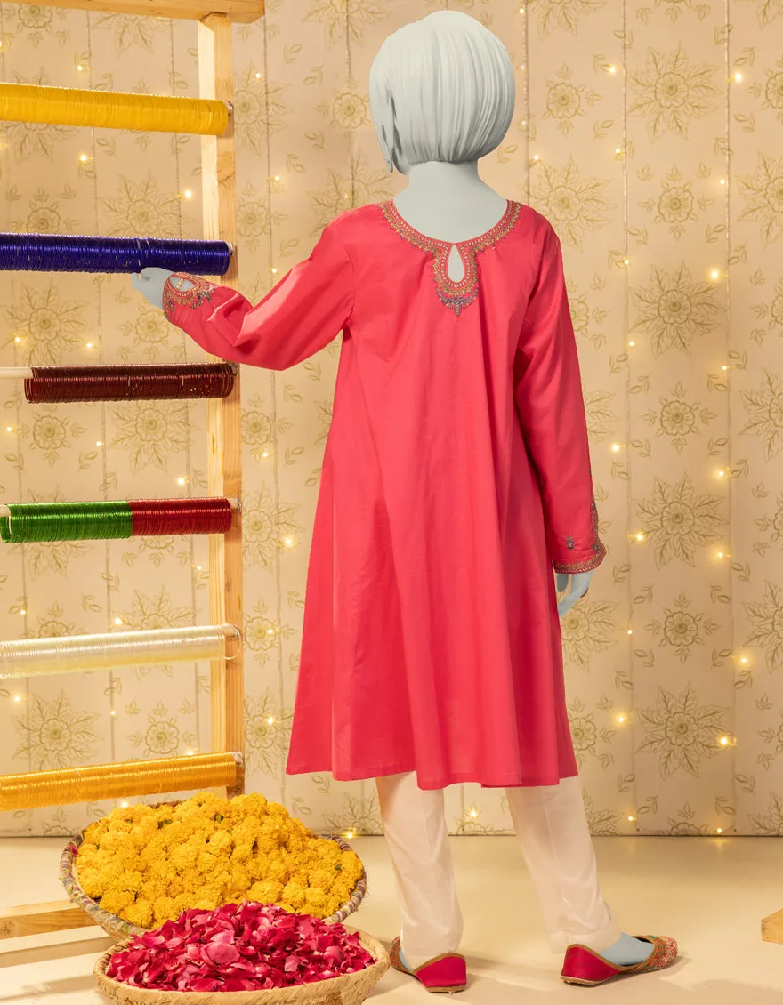 PINK LAWN KURTI | JYGK-S-JTS-25-4047 FB/MUQAISH-02 sold by Junaid Jamshed product image thumbnail 2