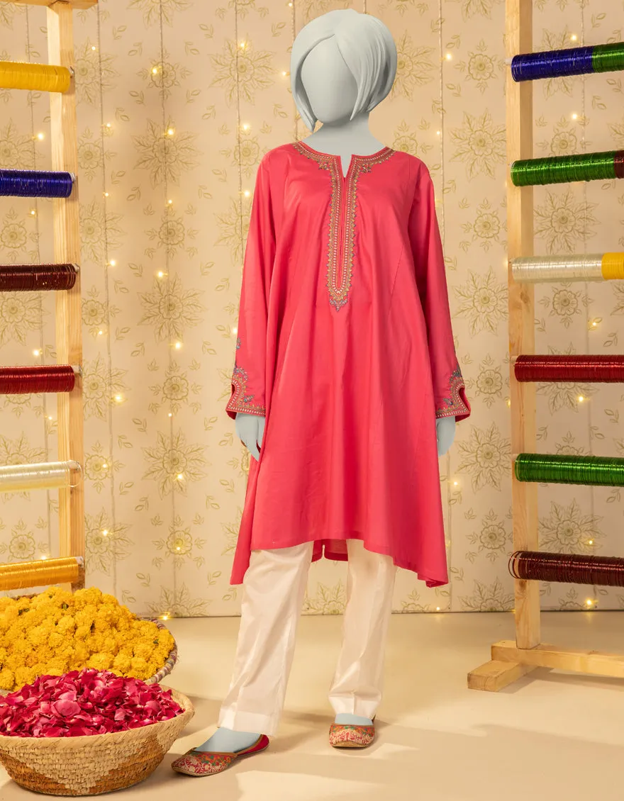 PINK LAWN KURTI | JYGK-S-JTS-25-4047 FB/MUQAISH-02 sold by Junaid Jamshed