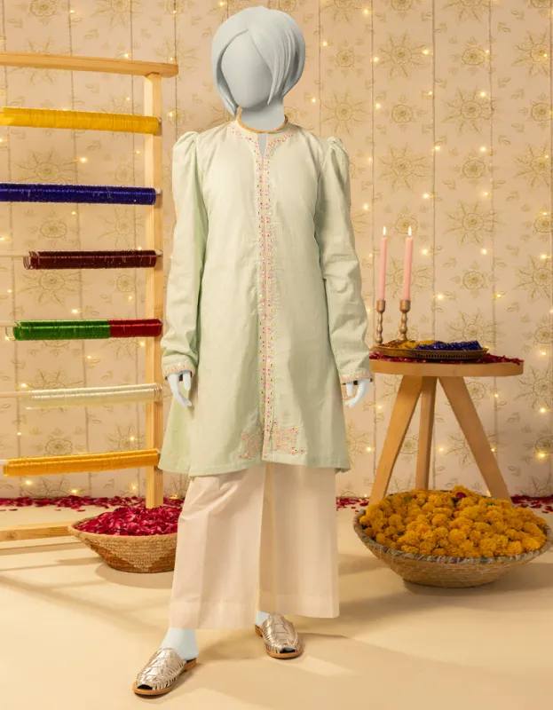GREEN DOBBY KURTI | JYGK-S-JTS-25-4051 FB/SHEESHAKARI-02 sold by Junaid Jamshed