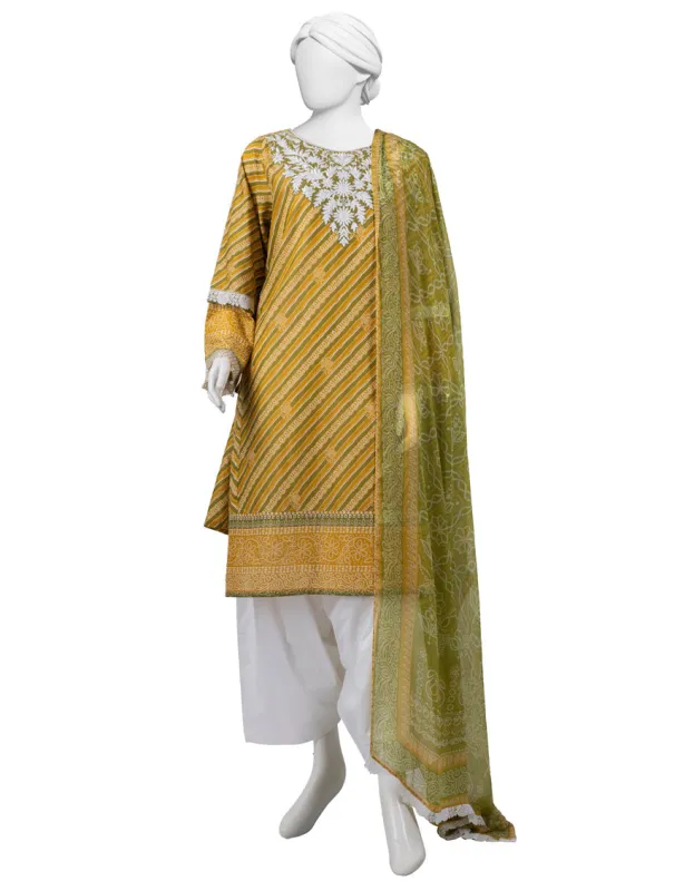 GREEN LAWN 3PC STITCHED | JLAWN-JDS-CD-05-1002/S sold by Junaid Jamshed
