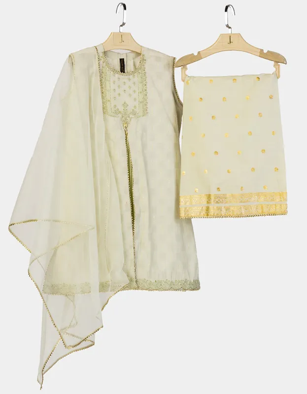 GREEN DOBBY 3PC STITCHED | JGK-S-JGP-25-1572 FB sold by Junaid Jamshed