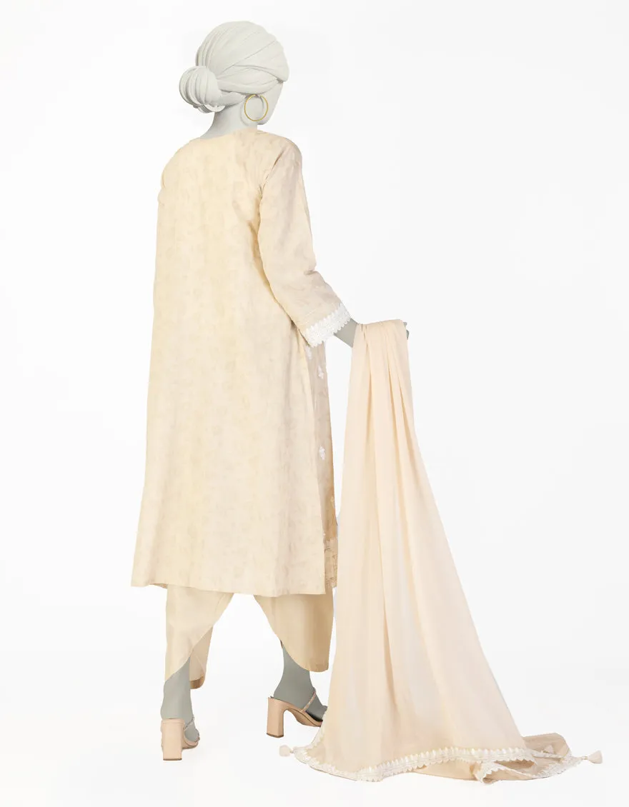 BEIGE ORGANZA 2PC STITCHED | JLAWN-S-JDS-25-1079/ sold by Junaid Jamshed product image thumbnail 2