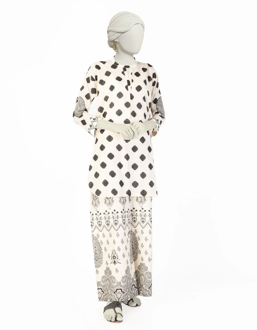OFF WHITE LAWN 2PC STITCHED | JLAWN-S-JST-25-2059/ sold by Junaid Jamshed
