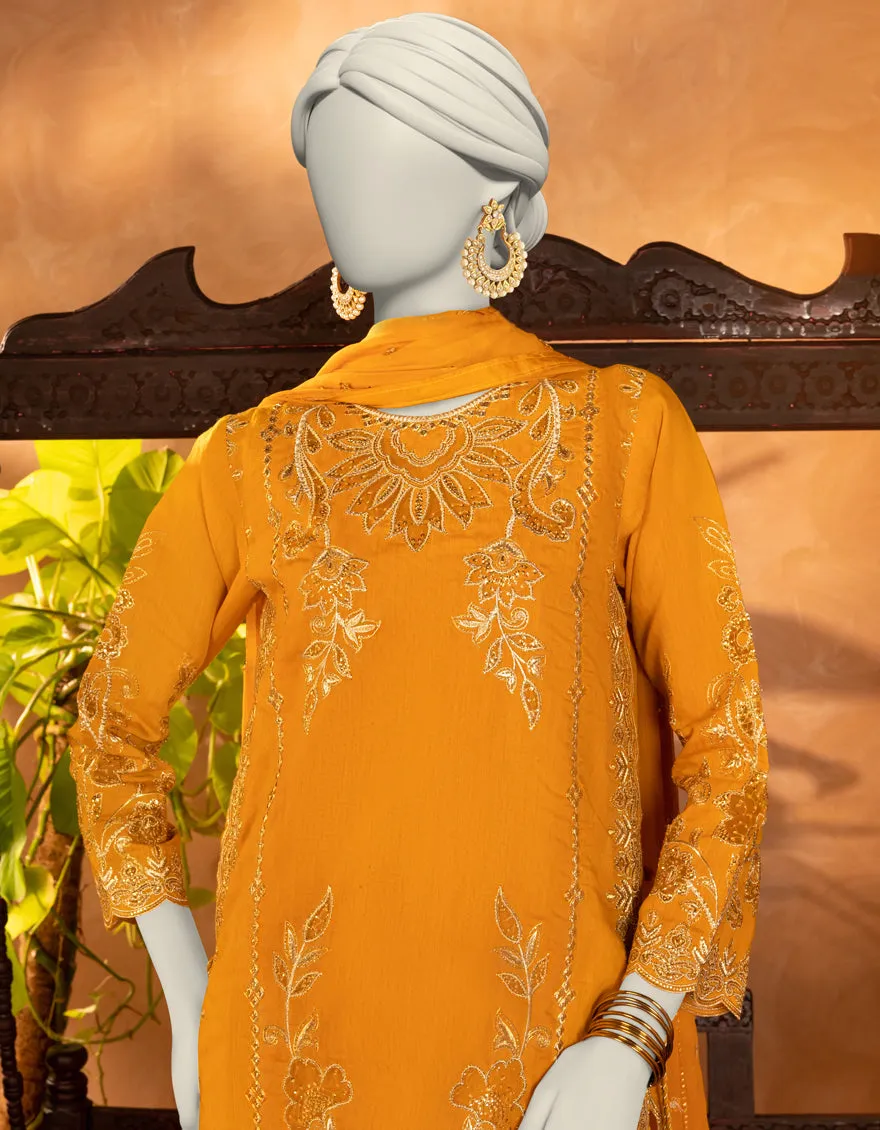 MUSTARD PAPER COTTON 3PC STITCHED | JJPW-S-JPS-25-3904 F sold by Junaid Jamshed product image thumbnail 4