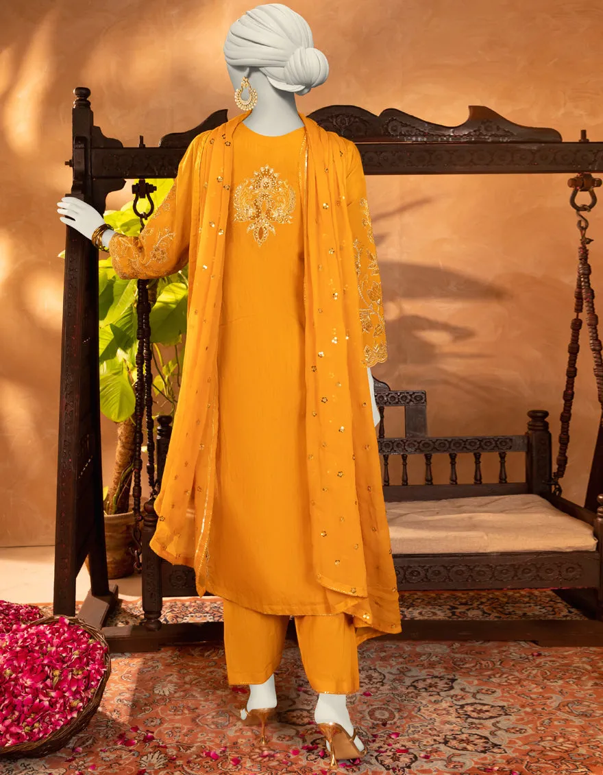 MUSTARD PAPER COTTON 3PC STITCHED | JJPW-S-JPS-25-3904 F sold by Junaid Jamshed product image thumbnail 2