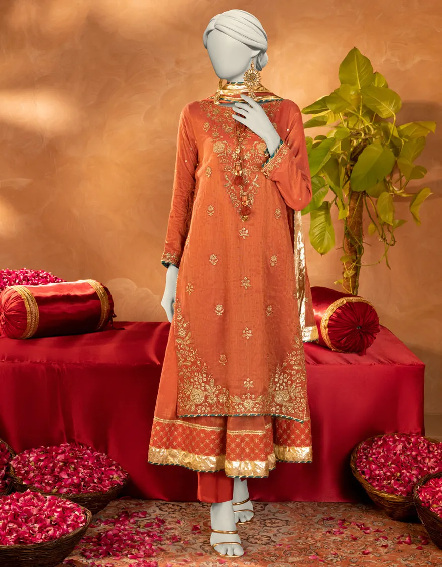 RUST COTTON 3PC STITCHED | JJPW-S-JPS-25-3923 F sold by Junaid Jamshed