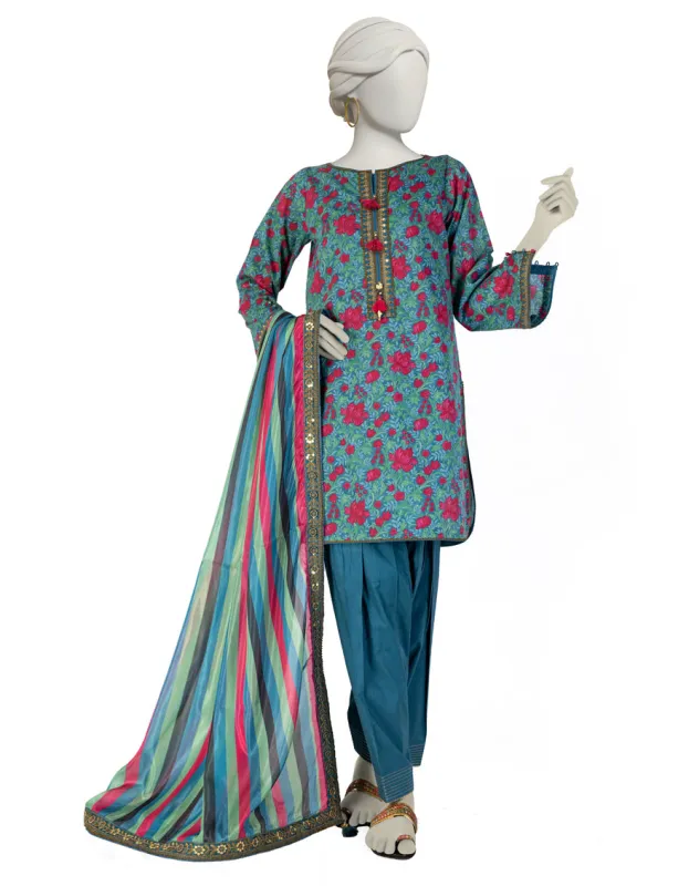 GREEN LAWN 3PC STITCHED | JLAWN-S-25-075/S LIN sold by Junaid Jamshed