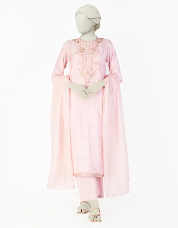 PINK COTTON SILK 3PC STITCHED | JLAWN-S-25-089/S GRA sold by Junaid Jamshed