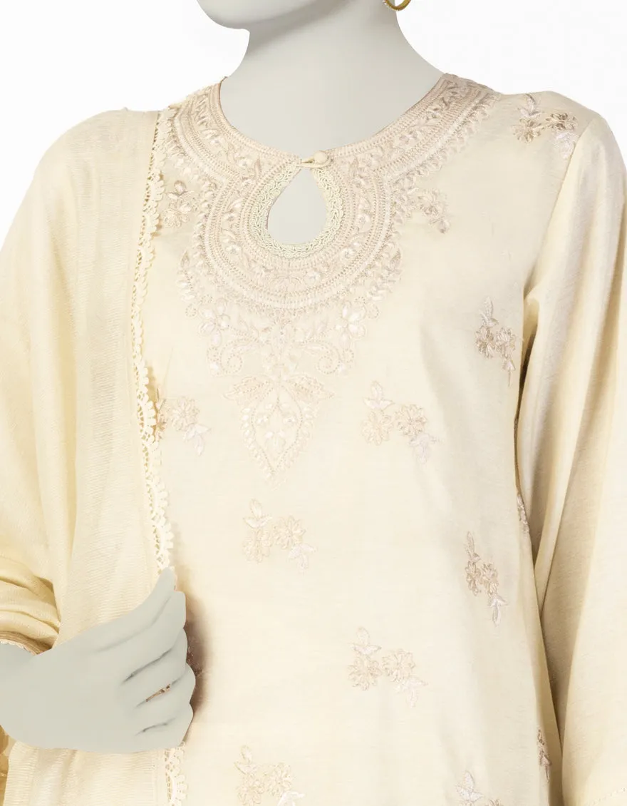BEIGE COTTON SILK 3PC STITCHED | JLAWN-S-25-090/S GRA sold by Junaid Jamshed product image thumbnail 3