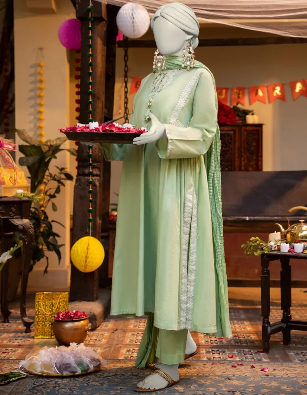 GREEN LAWN 3PC STITCHED | JLAWN-S-25-095/S LUC sold by Junaid Jamshed