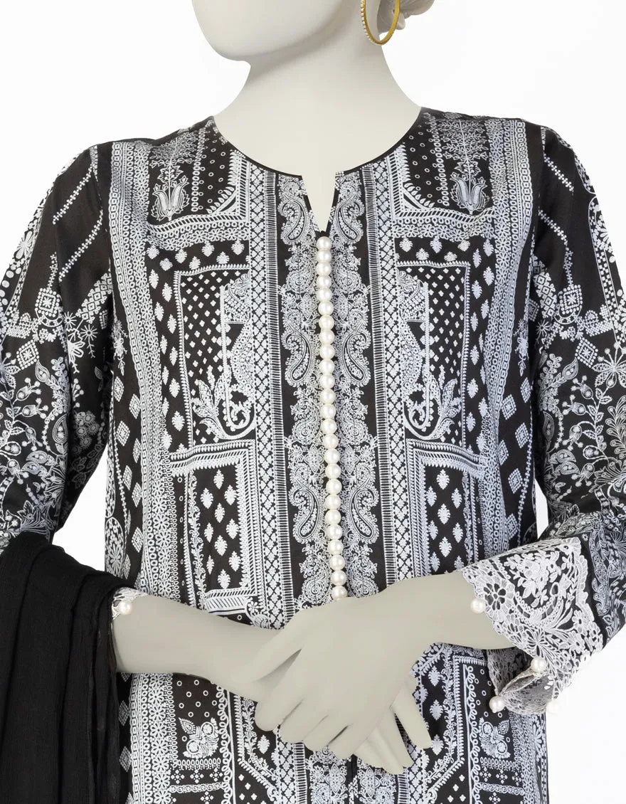 BLACK SILK 3PC STITCHED | JLAWN-S-25-102/S SHE sold by Junaid Jamshed product image thumbnail 3