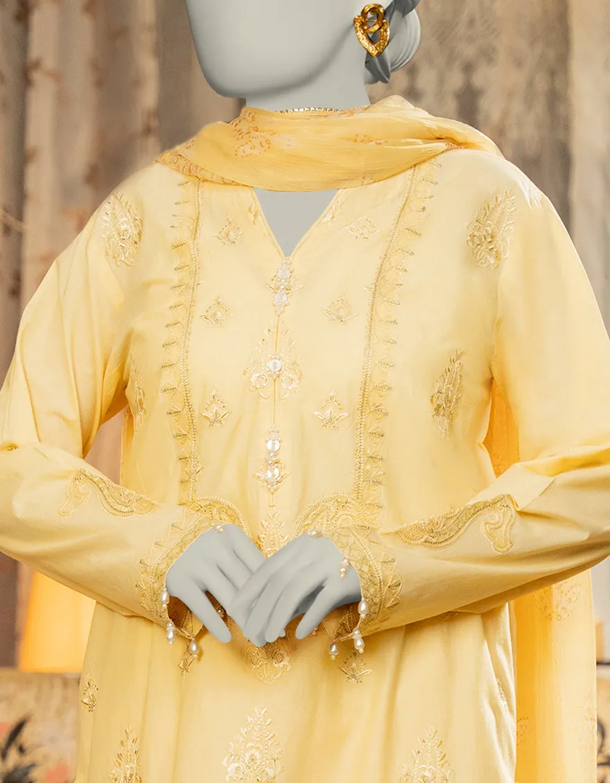 YELLOW LAWN 3PC STITCHED | JLAWN-S-25-112/S DHA sold by Junaid Jamshed product image thumbnail 3