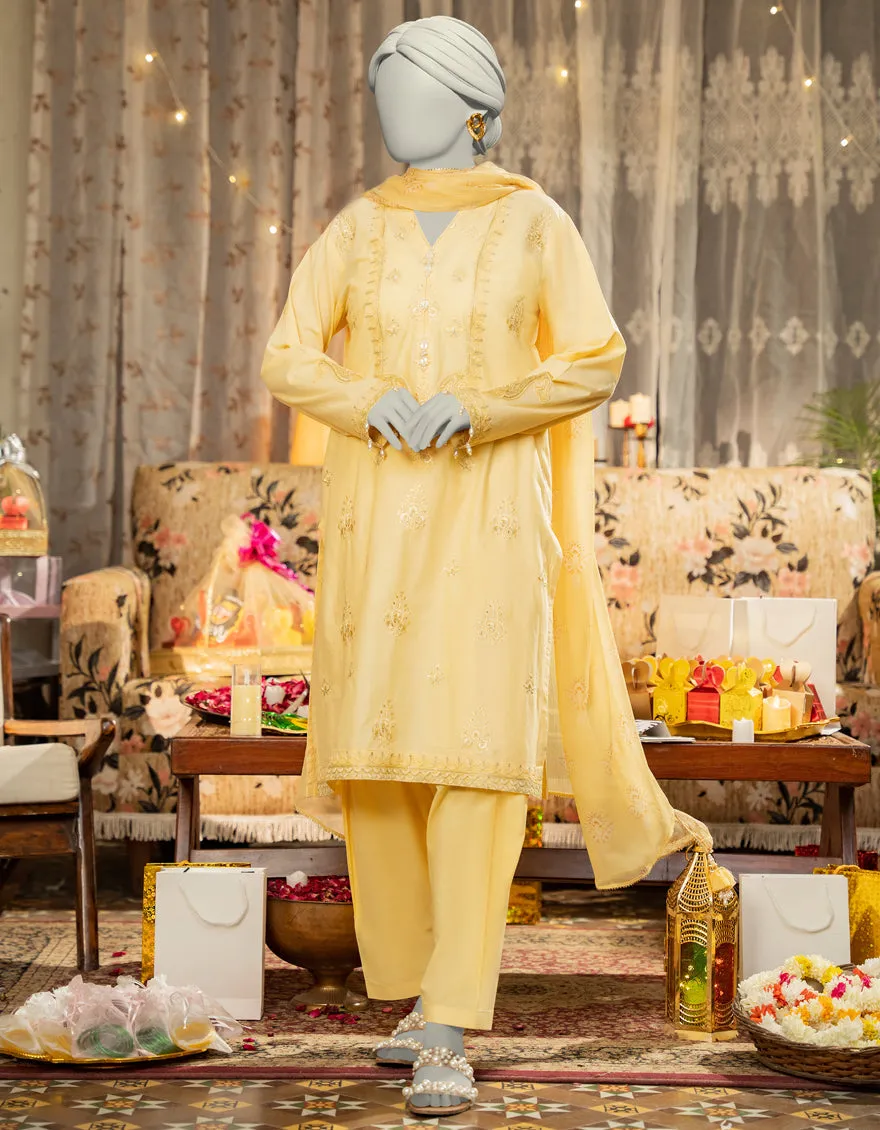 YELLOW LAWN 3PC STITCHED | JLAWN-S-25-112/S DHA sold by Junaid Jamshed