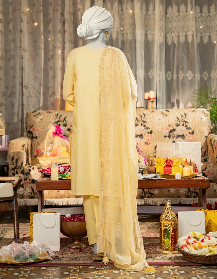 YELLOW LAWN 3PC STITCHED | JLAWN-S-25-112/S DHA sold by Junaid Jamshed product image thumbnail 2