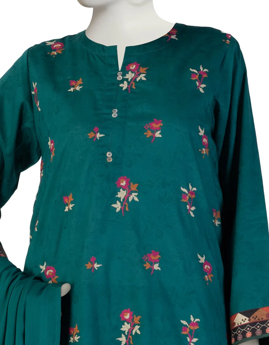 GREEN DOBBY 3PC STITCHED | JLAWN-S-25-114/S CRO sold by Junaid Jamshed product image thumbnail 2