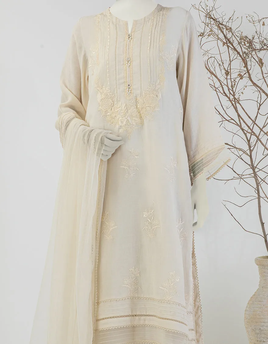 BEIGE DOBBY 3PC STITCHED | JLAWN-S-25-127/S PEA sold by Junaid Jamshed product image thumbnail 3