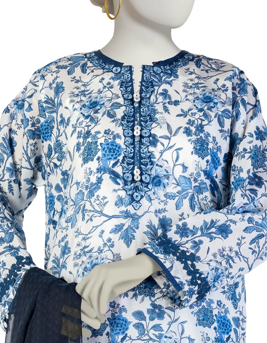 BLUE LAWN 3PC STITCHED | JLAWN-S-25-131/S GAR sold by Junaid Jamshed product image thumbnail 3