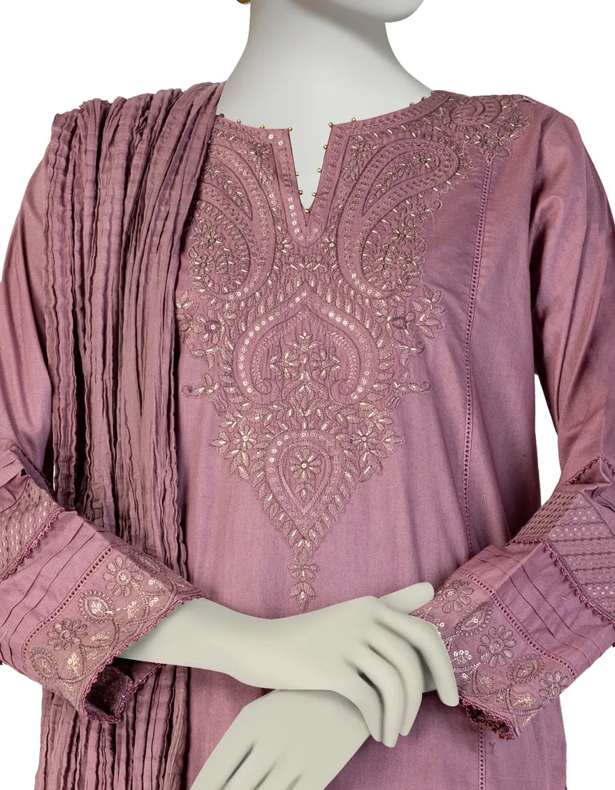 MAUVE LAWN 3PC STITCHED | JLAWN-S-25-133/S CHI sold by Junaid Jamshed product image thumbnail 3