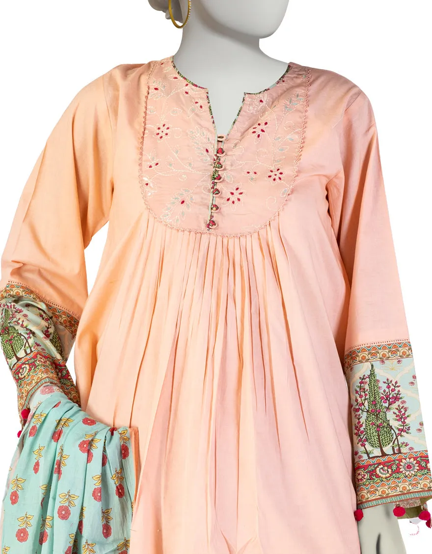 PEACH LAWN 3PC STITCHED | JLAWN-S-25-144/S FUS sold by Junaid Jamshed product image thumbnail 3
