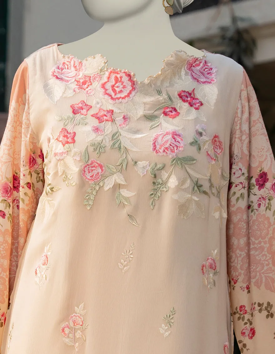 CREAM CHIFFON 3PC STITCHED | JLAWN-S-25-150/S PAS sold by Junaid Jamshed product image thumbnail 2