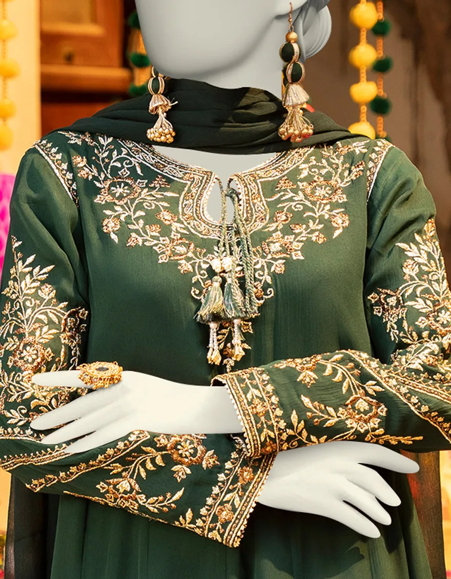 GREEN CHIFFON 3PC STITCHED | JLAWN-S-25-163/S SHI sold by Junaid Jamshed product image thumbnail 2