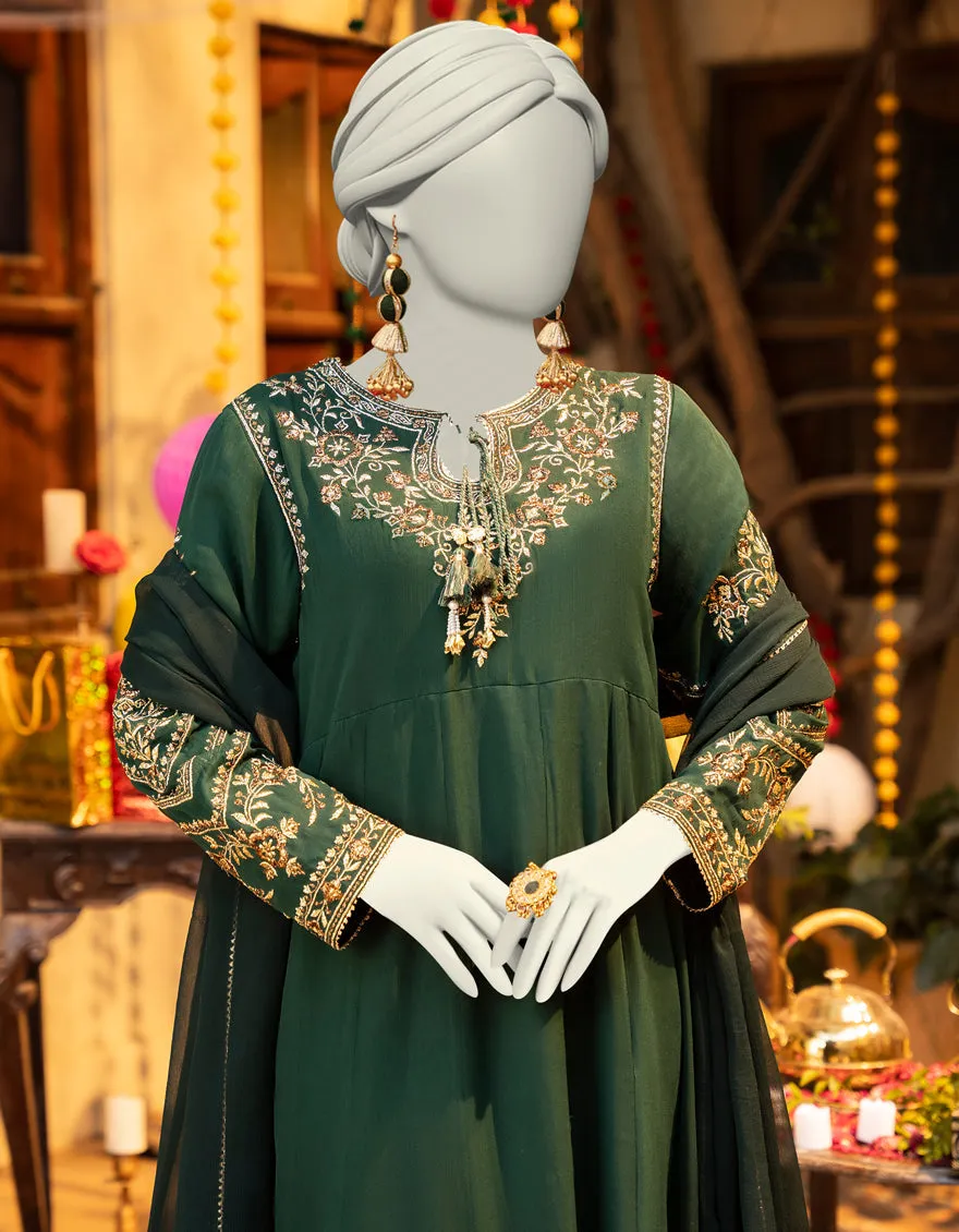GREEN CHIFFON 3PC STITCHED | JLAWN-S-25-163/S SHI sold by Junaid Jamshed product image thumbnail 3