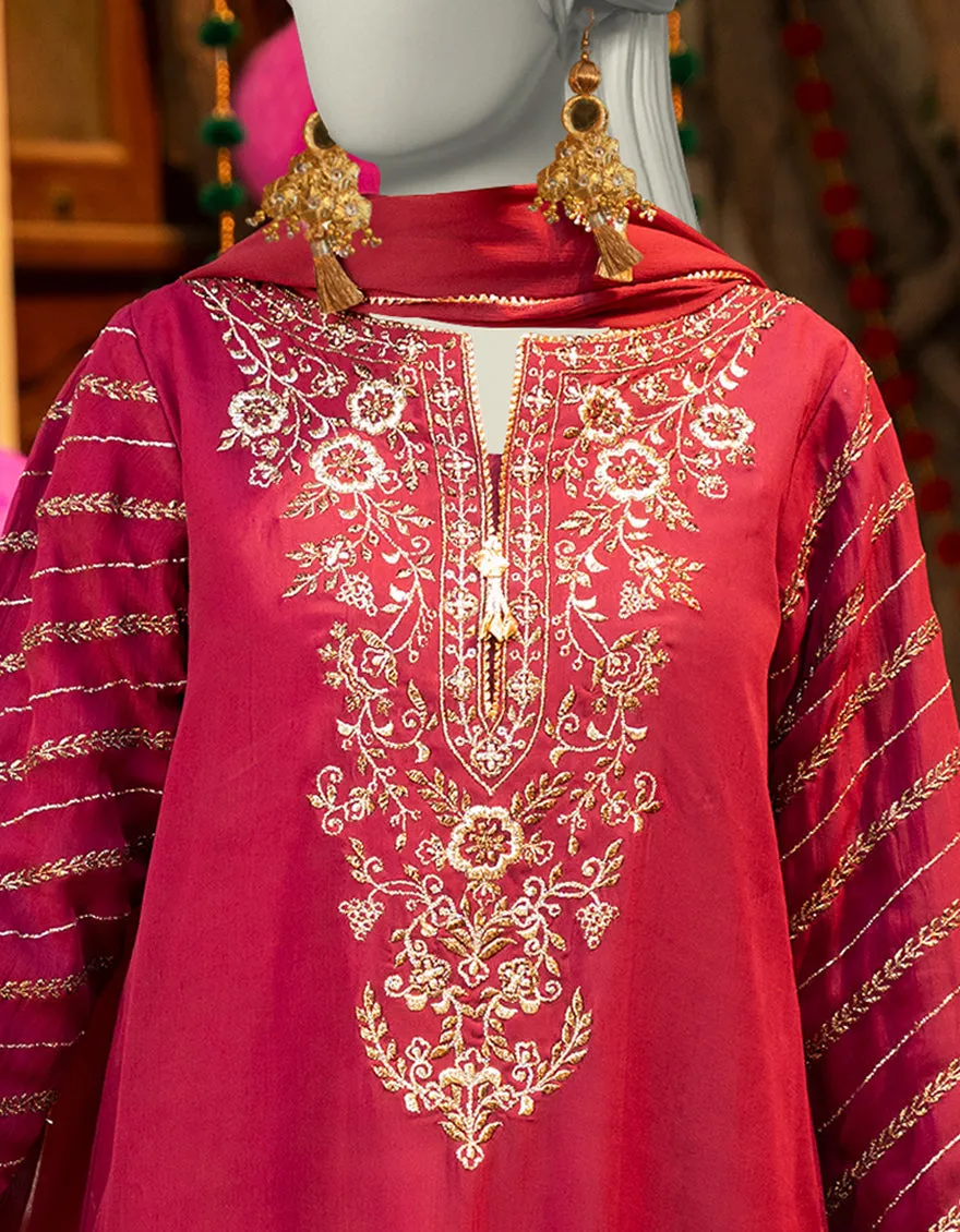 MAROON CHIFFON 3PC STITCHED | JLAWN-S-25-164/S SHI sold by Junaid Jamshed product image thumbnail 3