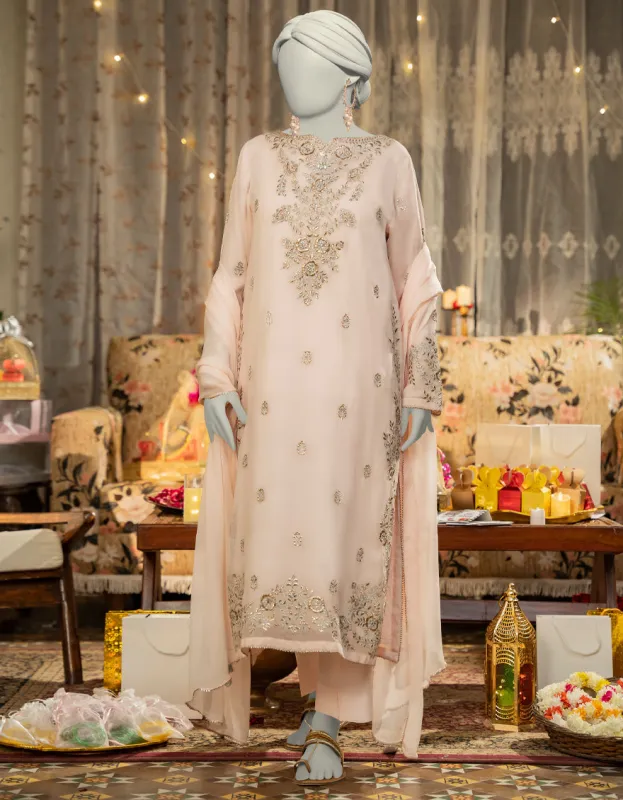 PINK CHIFFON 3PC STITCHED | JLAWN-S-25-168/S SHI sold by Junaid Jamshed