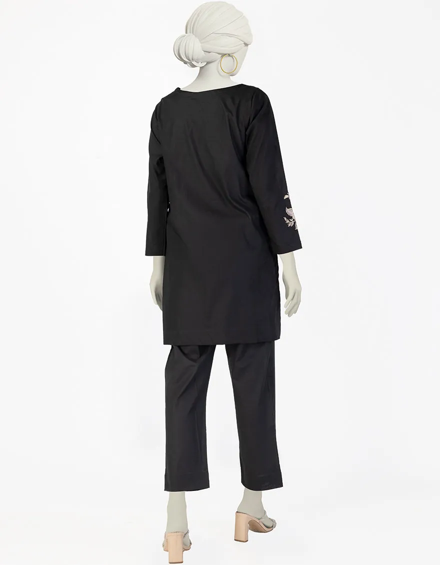 BLACK LAWN KURTI | JJLK-S-JSS-25-374 FB sold by Junaid Jamshed product image thumbnail 2