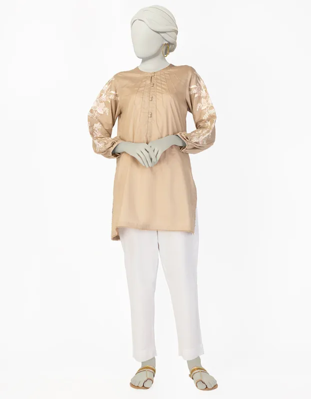 BEIGE LAWN KURTI | JJLK-S-JSS-25-375 FB sold by Junaid Jamshed