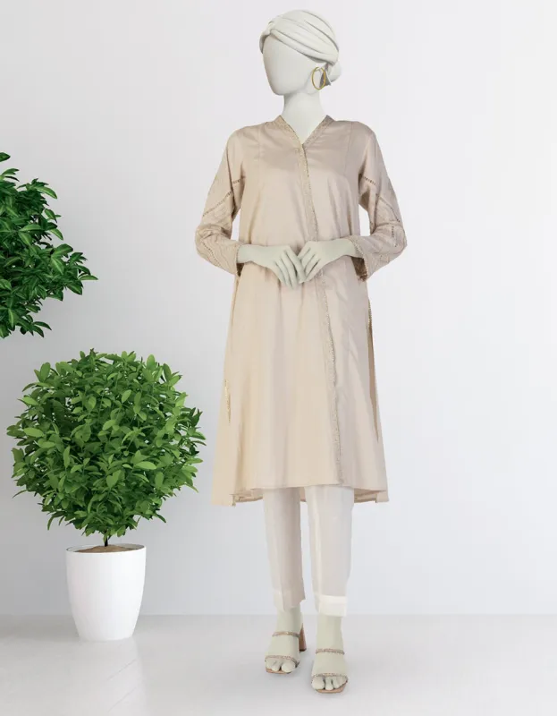 BEIGE LAWN KURTI | JJLK-S-JSS-25-380 FB sold by Junaid Jamshed