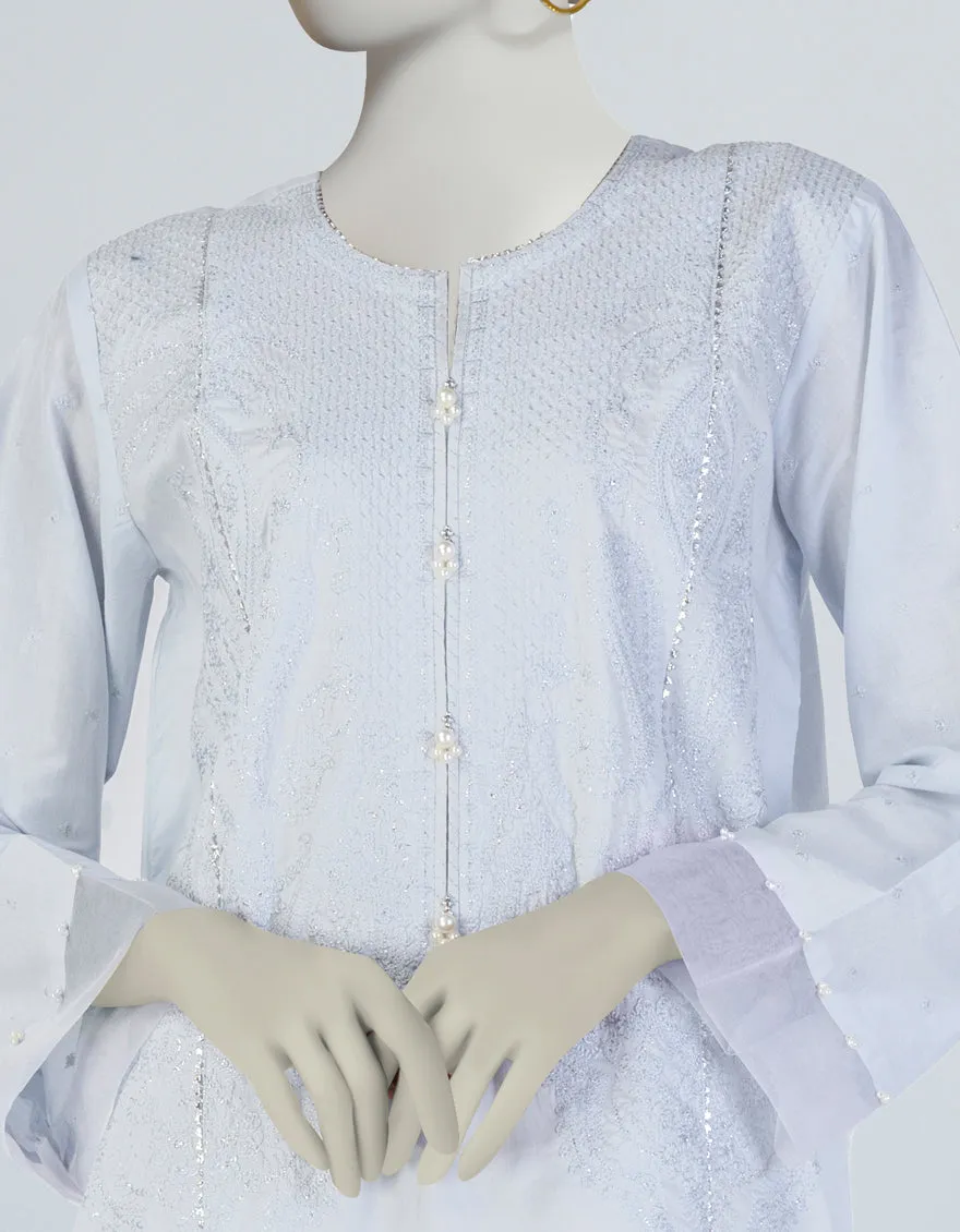 BLUE LAWN KURTI | JJLK-S-JSS-25-384 FB sold by Junaid Jamshed product image thumbnail 3