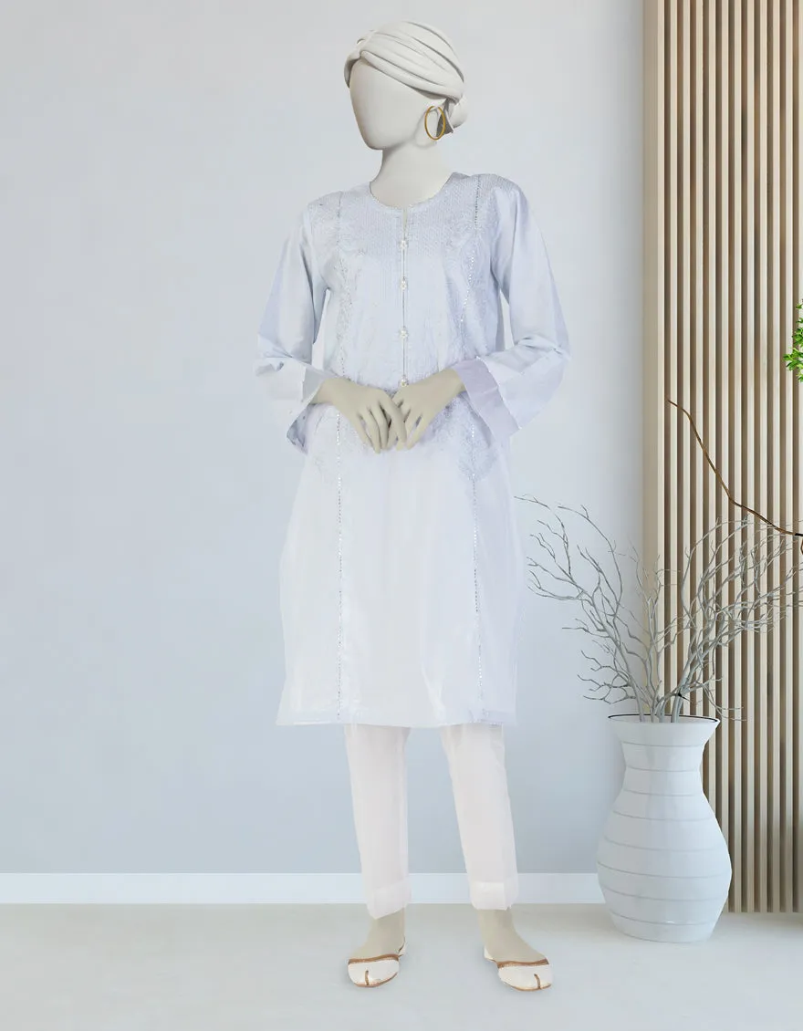 BLUE LAWN KURTI | JJLK-S-JSS-25-384 FB sold by Junaid Jamshed