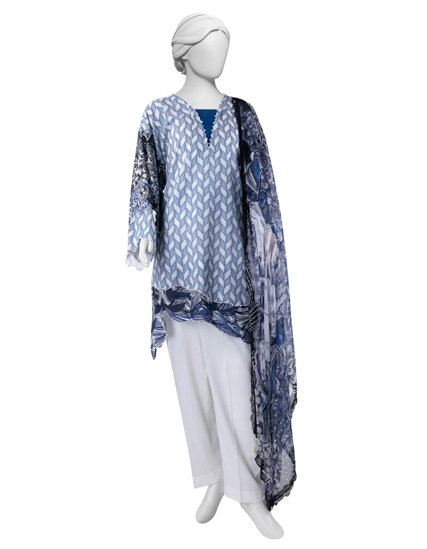BLUE LAWN 3PC UNSTITCHED | JLAWN-S-25-3270 KANT sold by Junaid Jamshed