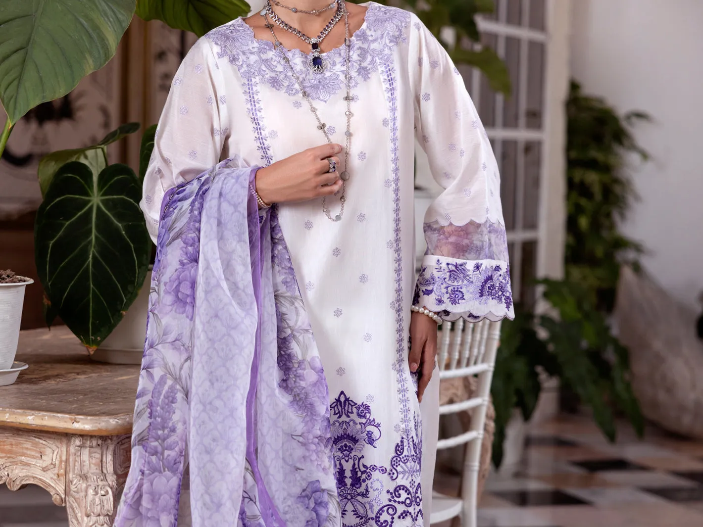 WHITE PAPER COTTON 3PC STITCHED | ALP-3PS-2056/S AM-31 sold by Junaid Jamshed product image thumbnail 4